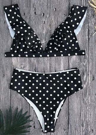 192 Polka Flares Black Bikini 3