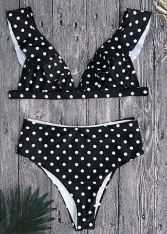 192 Polka Flares Black Bikini 3