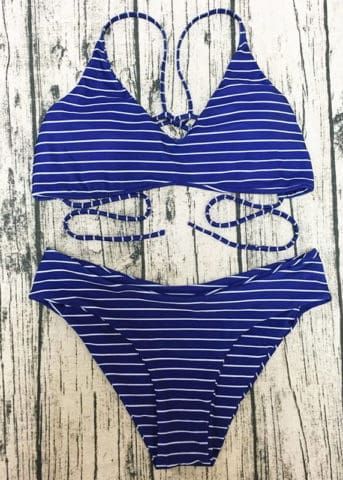195 Stripe Lily strappy bikini navy 5